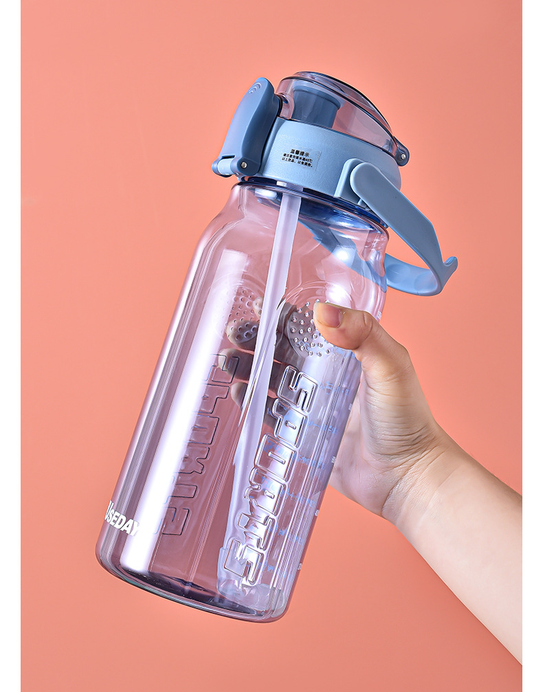 大容量新款水壶水杯大肚太空杯儿童吸管广告礼品水杯防漏塑料杯详情19