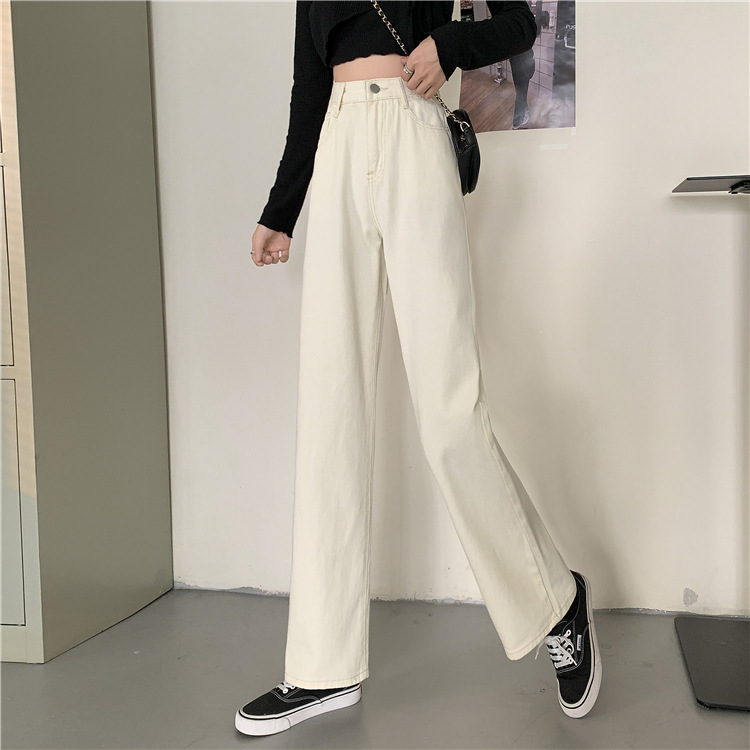 Spring 2021 new loose jeans for petite women, high-waisted and slimming, wide-leg and straight-leg pants, trendy on Instagram pic 21