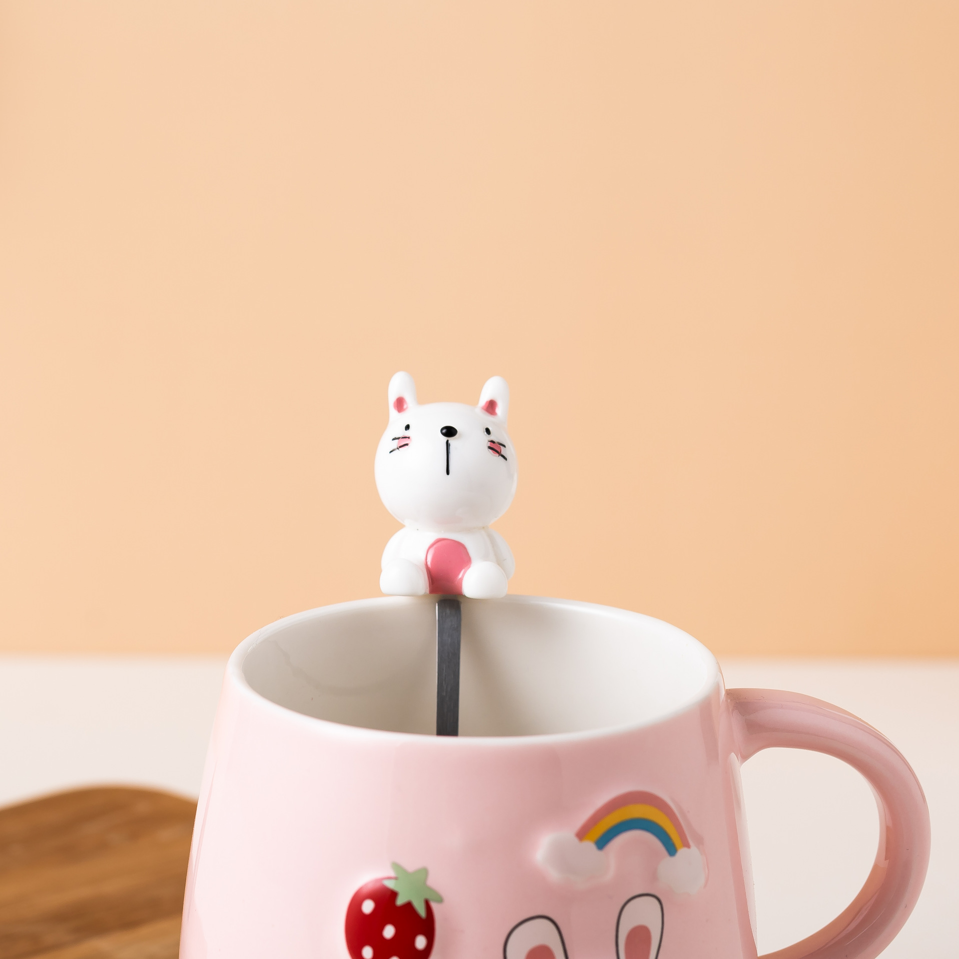 High appearance level, ins style, high-temperature resistant, large-capacity ceramic cup, cute and girlish gift cup, office coffee cup pic 8