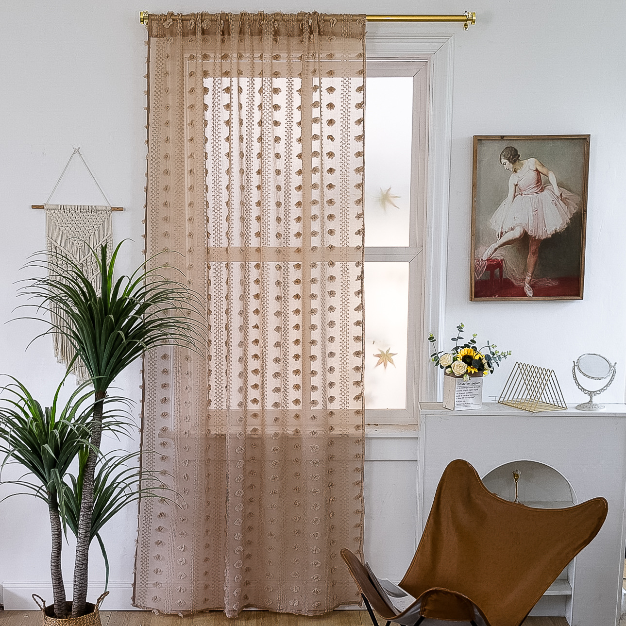 Cross-border best-selling Instagram influencer finished yellow niche light and thin window screen for living rooms and bedrooms. Manufacturer pic 78