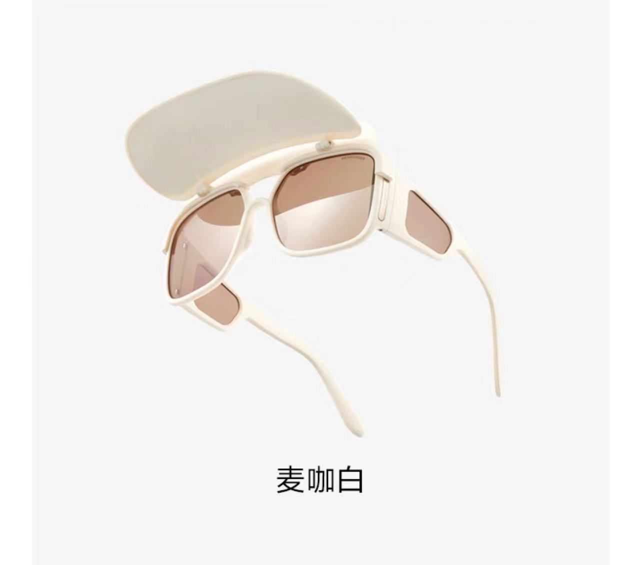 New sunglasses folding sunglasses portable under-focus hat style sunshade sunglasses cushion case polarized glasses pic 10