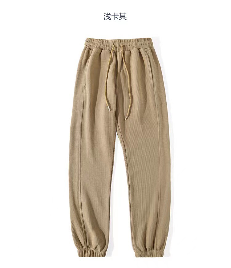 New 320g 75 cotton waffle checkered sweatpants in FG color series with a three-dimensional waist pic 4