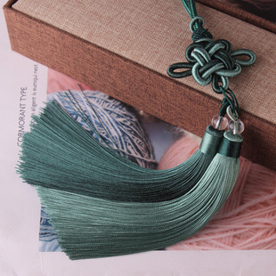 New color-offset double-ended cotton thread tassel handcrafted clothing, cheongsam with lapel button and Chinese-style classical tassel pendant pic 13