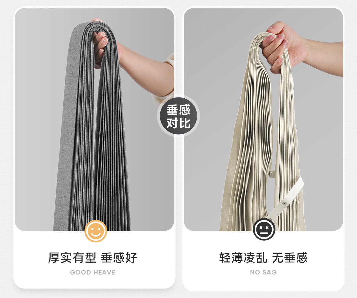 Bathroom folding shower curtain set, no need for drilling, invisible waterproof and anti-mold fabric curtain, bathroom partition, shower dry and wet separation pic 41