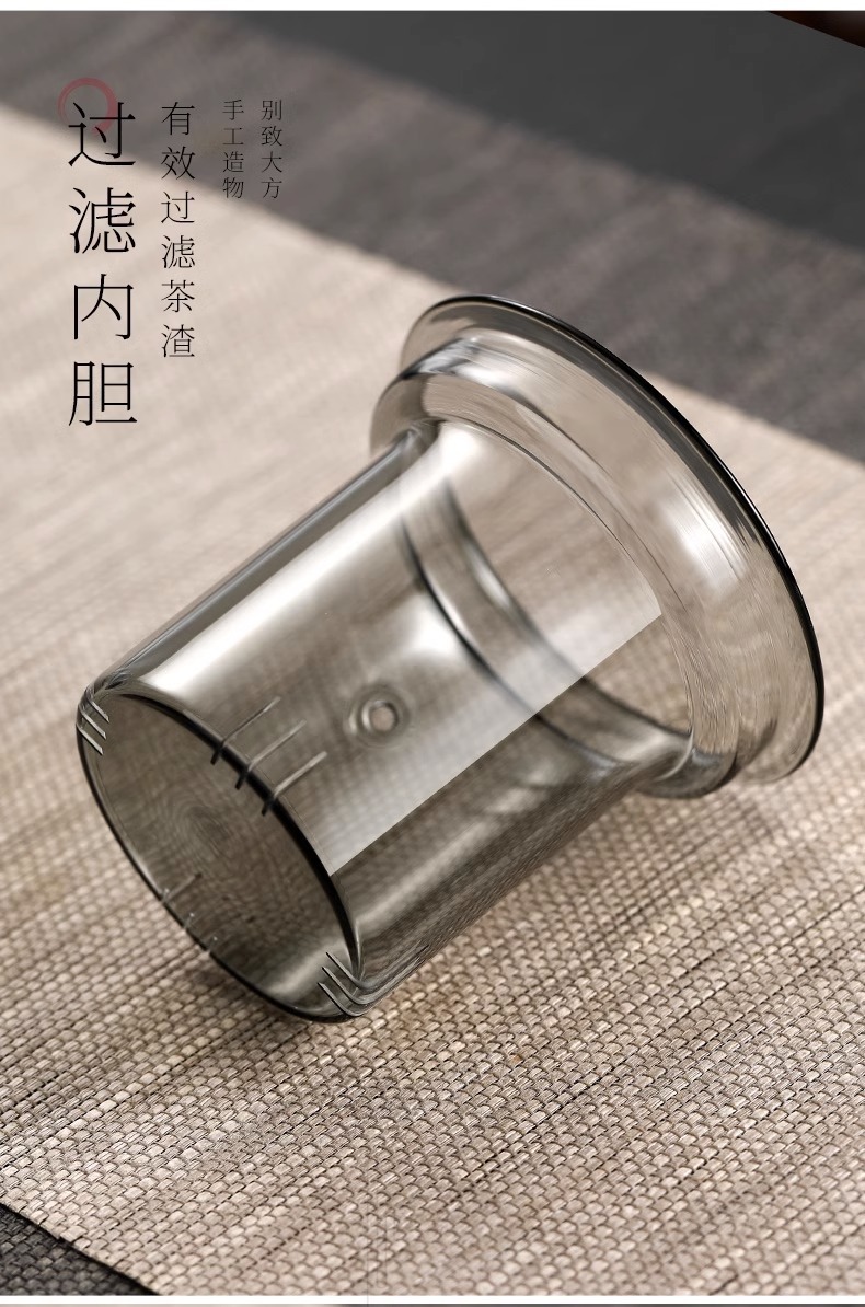 日式玻璃茶壶 耐热茶水分离过滤泡茶壶 功夫茶具木把茶壶详情8
