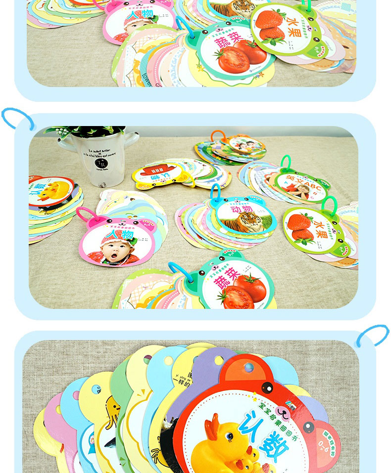 儿童启蒙早教卡片0-3岁宝宝玩具看图婴幼早教启蒙益智识字认知书详情7