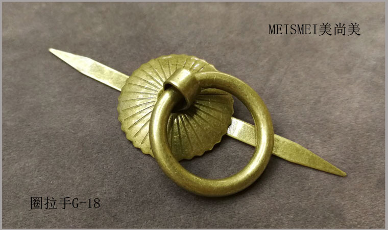 30mm antique copper-plated small circular drawer handle, new Chinese-style medicine cabinet, tea canister gear buckle ring, circular pull ring pic 9