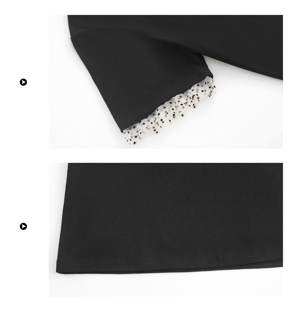 Light French style shoulder polka dot mesh patchwork top for plump girls, large size, slimming, versatile short-sleeved shirt 65378 pic 51