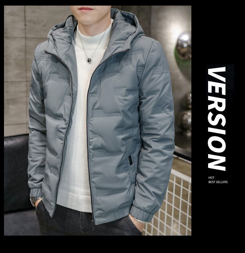 羽绒服男式2023新款秋冬季潮流修身轻薄连帽短款80绒保暖羽绒外套详情2