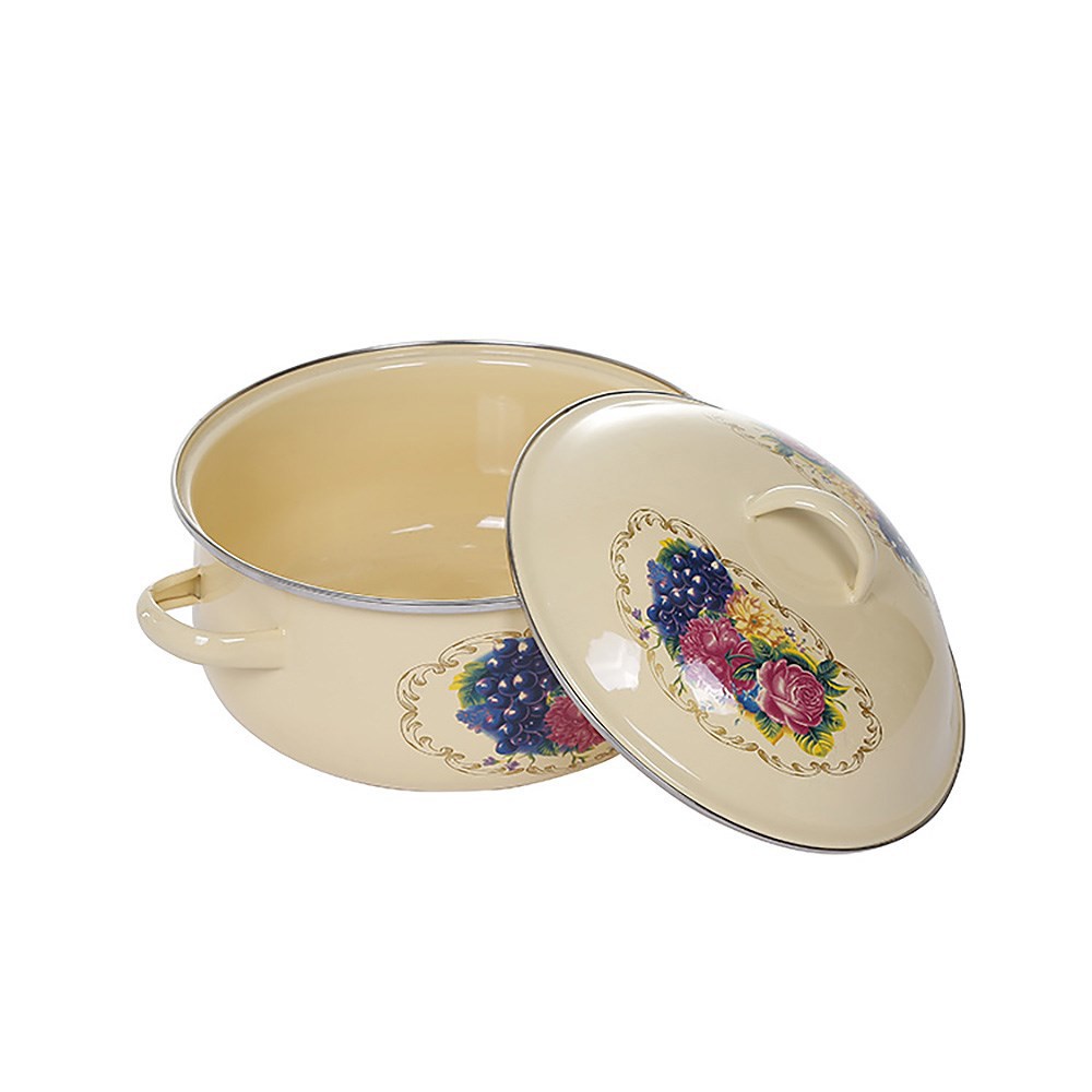 Factory direct sales of five-piece enamel cookware set, soup pot set, double-ear enamel pot lid pic 3