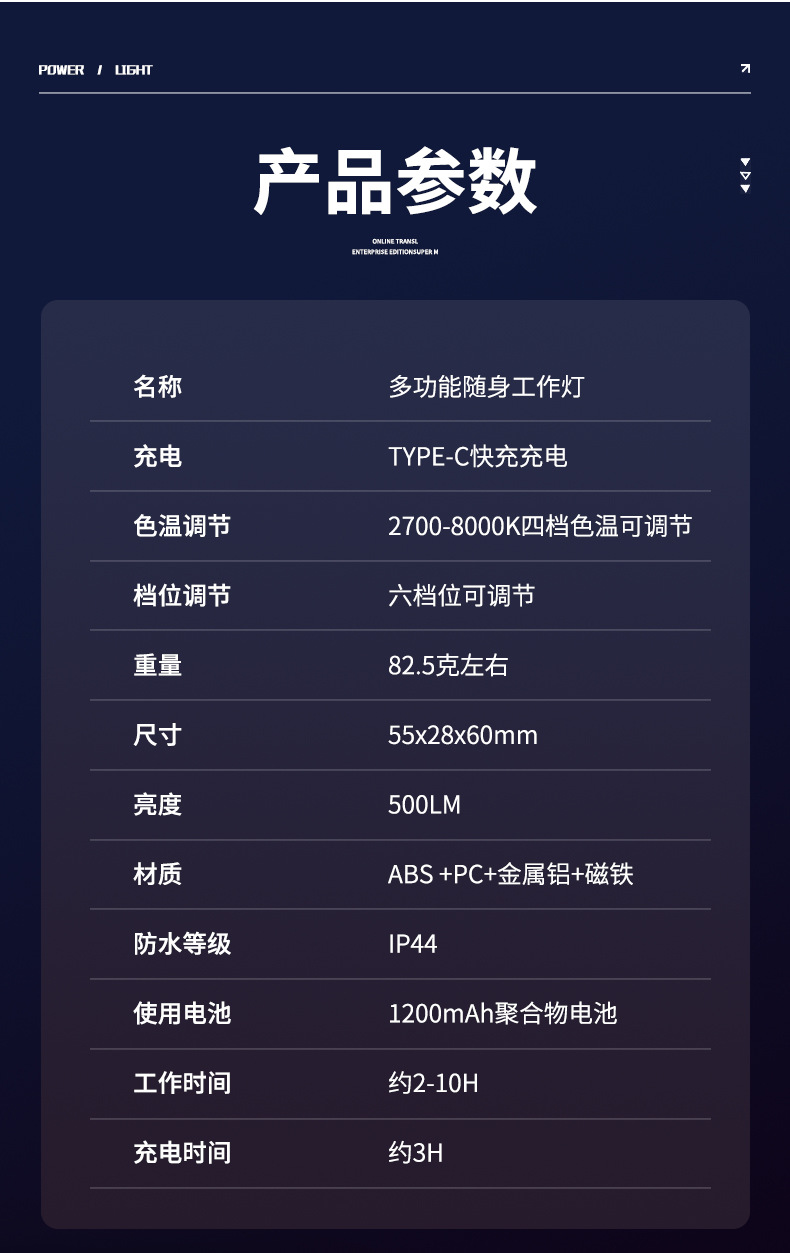 KXK-986工作灯电子灯野营户外露营灯应急SOS闪烁救援灯详情17