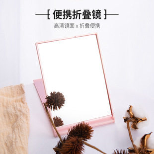 Handheld square mirror advertising creative square makeup mirror DIY portable high-definition handle mirror making logo wholesale mirror pic 11