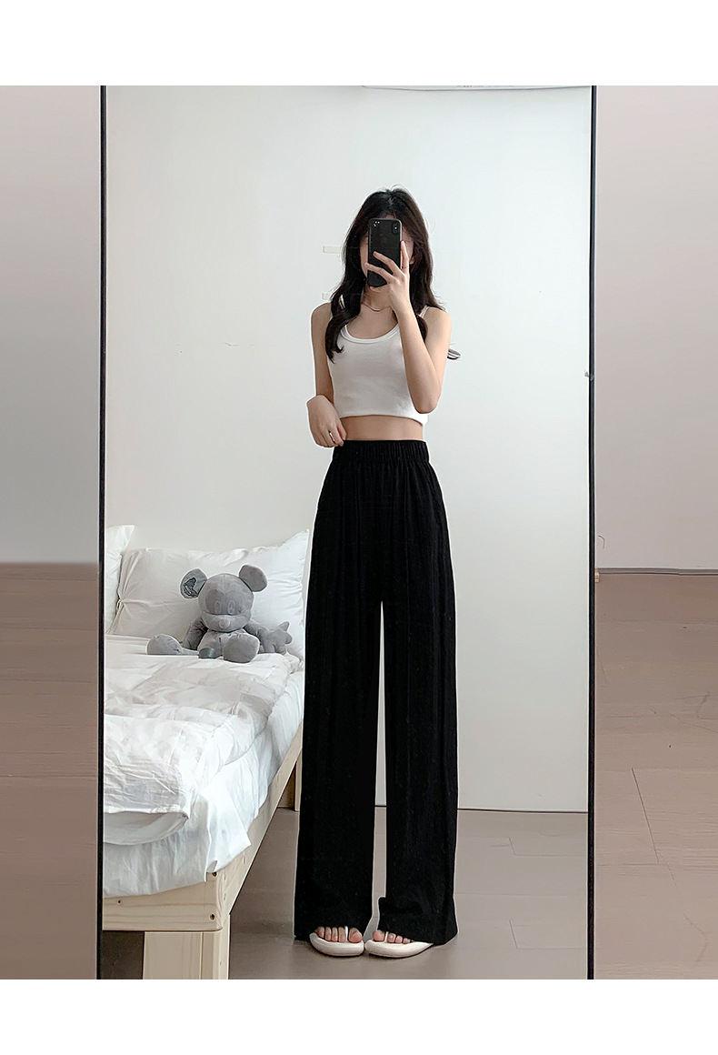 Autumn wide-leg pants for women, spring and autumn pleated laid-back style floor-length pants, casual pants, loose and long pants pic 30