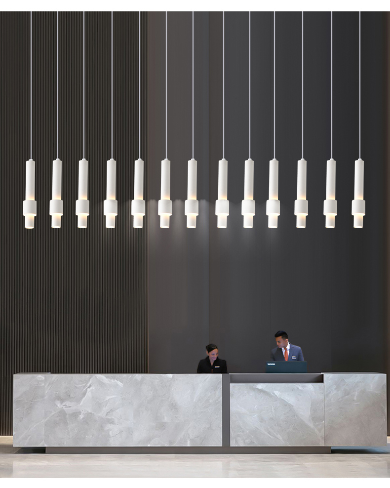 轻奢吊线前台吧台简约现代长线圆柱形长筒led设计北欧床头小吊灯详情8