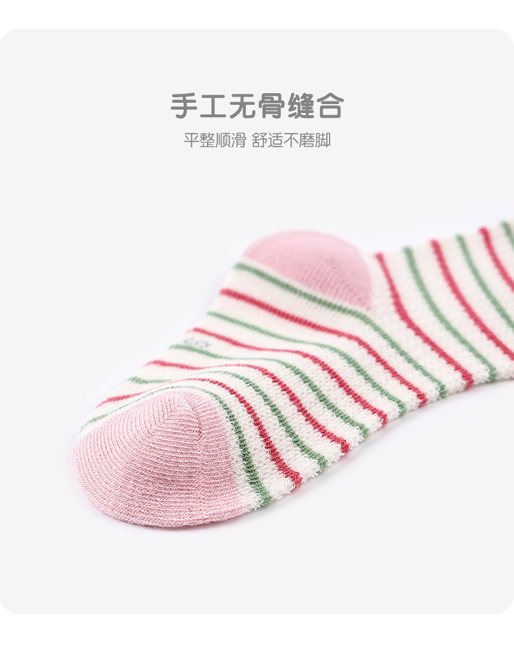 袜子地摊一件代发宝宝袜子批发夏季薄款海德花园条纹网眼袜女童精梳棉无骨新生儿袜一件代发详情14