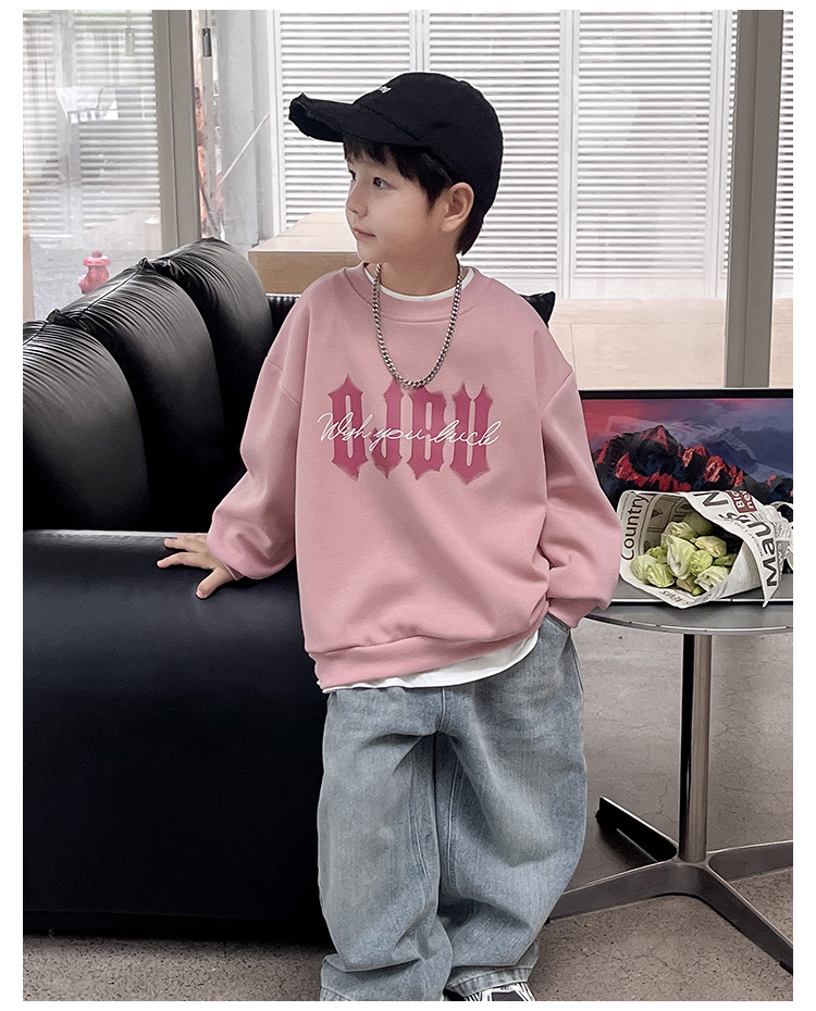 童酷儿童秋装2024湖州织里童装韩版宝宝上衣潮酷字母印花男童卫衣详情18