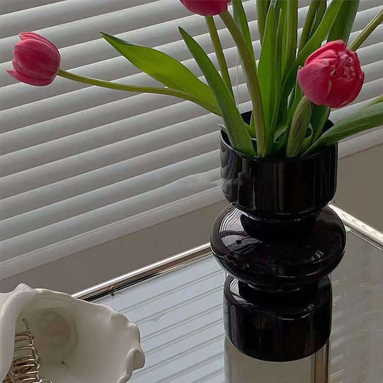 European retro glass vases, personalized and creative living room and office water-grown flower arrangement containers, decorative handicrafts pic 18