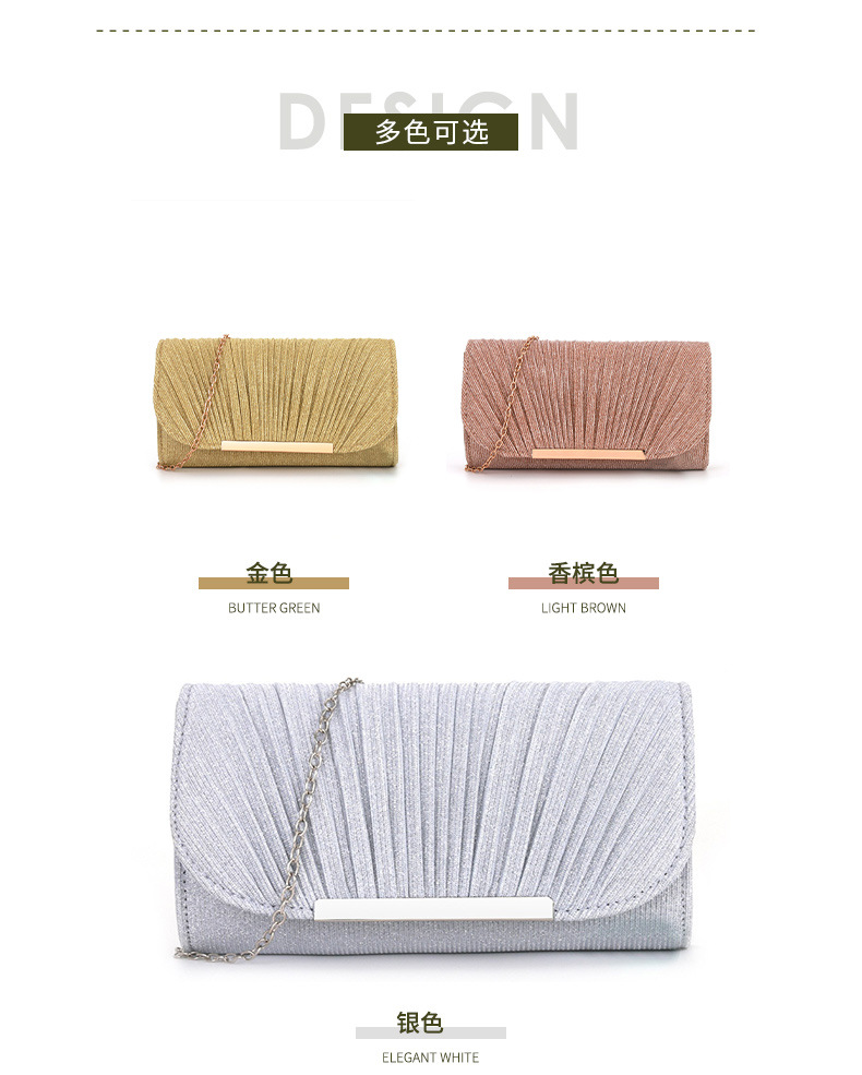 工厂跨境手拿晚宴包褶皱时尚宴会晚装包百搭女士手拿包包现货批发详情4