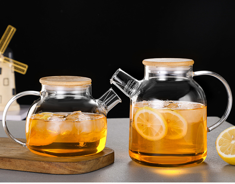 Large-capacity thickened glass cold water kettle, heat-resistant glass cold water kettle, juice kettle, cold boiled water kettle pic 8