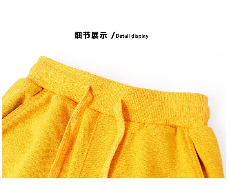 春季韩版新款男童运动长裤 大童纯色加厚毛圈卫裤女童裤子批发详情36