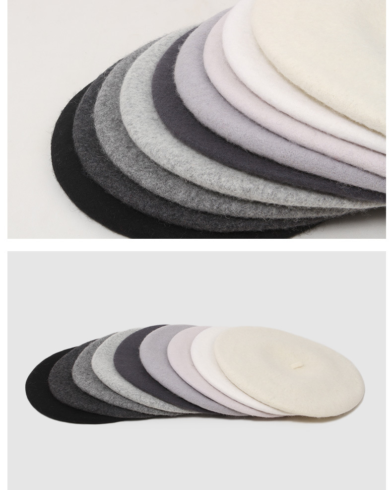 外贸现货成人秋冬天羊毛beret针织贝雷帽画家帽毛呢蓓蕾帽女帽子详情7