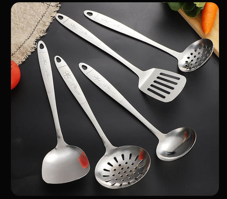 烹饪勺铲套装一枝花手柄厨具不锈钢锅铲炒菜铲子加厚汤勺家用厨具详情14