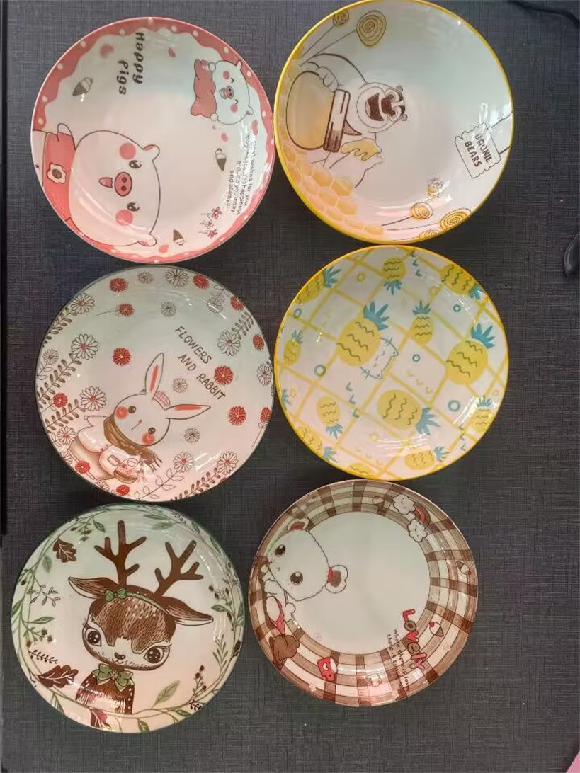6.25-inch ceramic plates, first-grade round plates, ceramic fruit plates, bowls, plates, rice plates, tableware, vegetable basins, Yiwu products pic 30