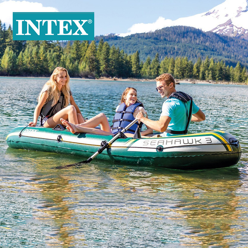 INTEX68351 Sea Eagle Four-person Boat Set Inflatable rubber Boat Double Charge Rafting Boat kayak pic 1
