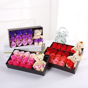 三八节花束礼盒pvc礼盒金箔香皂花礼物店庆赠品毕业季七夕节礼物详情18