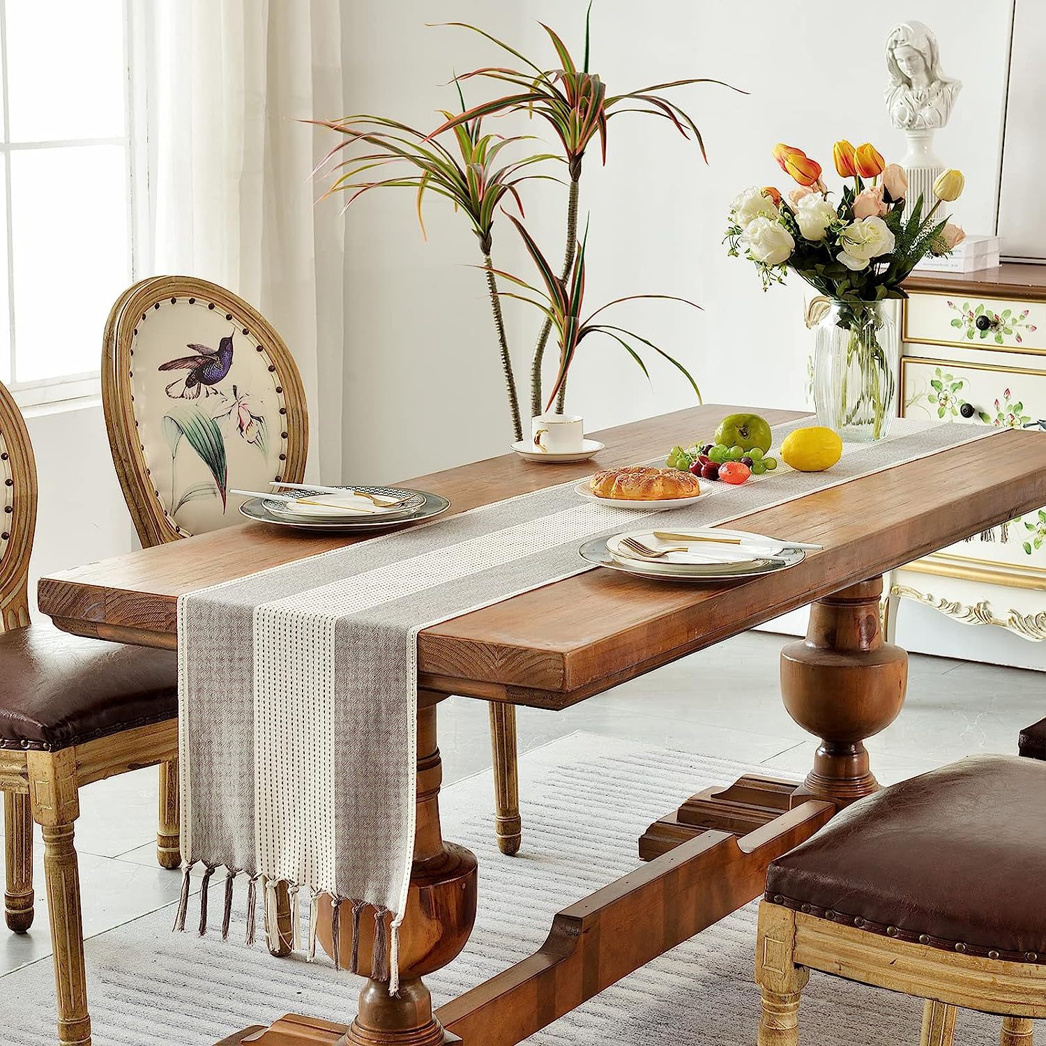 Cross-border factory direct supply table flags, American color-blocked striped tablecloths, Nordic coffee tables, long bed flags, shoe cabinet flags, tea flags pic 34