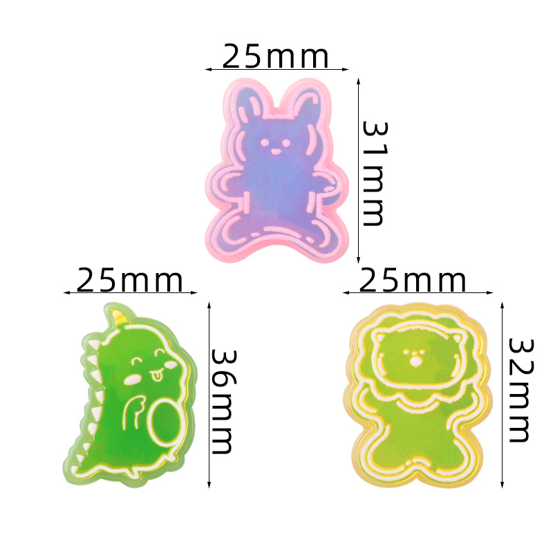 Wholesale of acrylic colorful and cute little animal pieces, handcrafted keychains, hair accessory materials pic 1