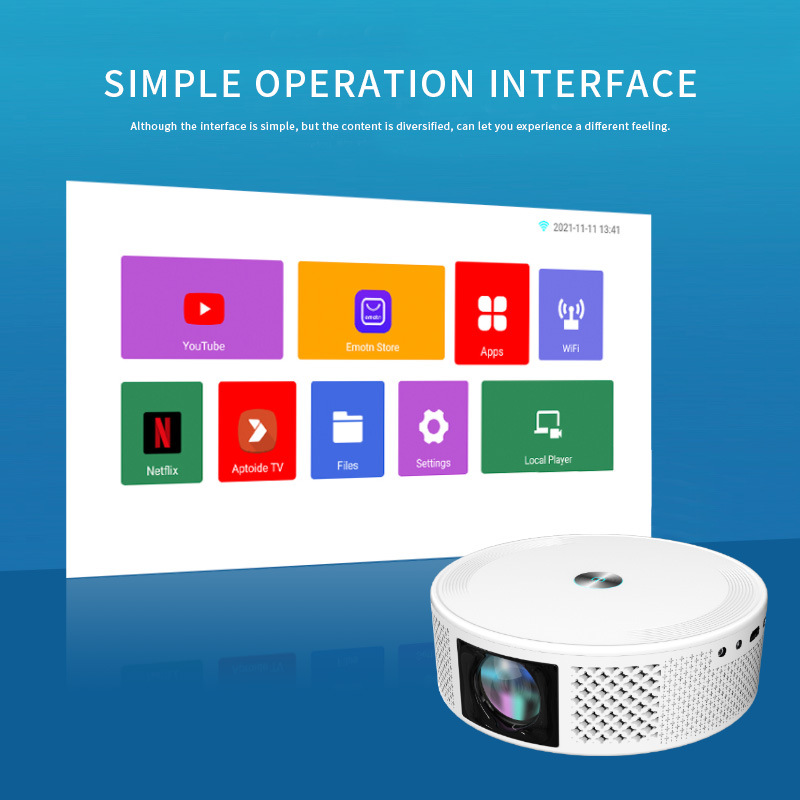 Cross-border Z8 Overseas Android 32G high-definition projector for home use, portable wireless screen projection, mobile phone wifi, home theater pic 12