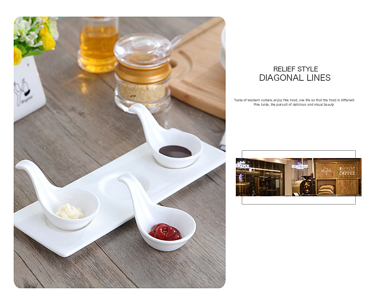 Caviar spoon, creative Japanese and Korean cuisine ceramic plate, seasoning plate, seasoning plate, dessert sauce, vinegar, oil bowl, Western tableware pic 13