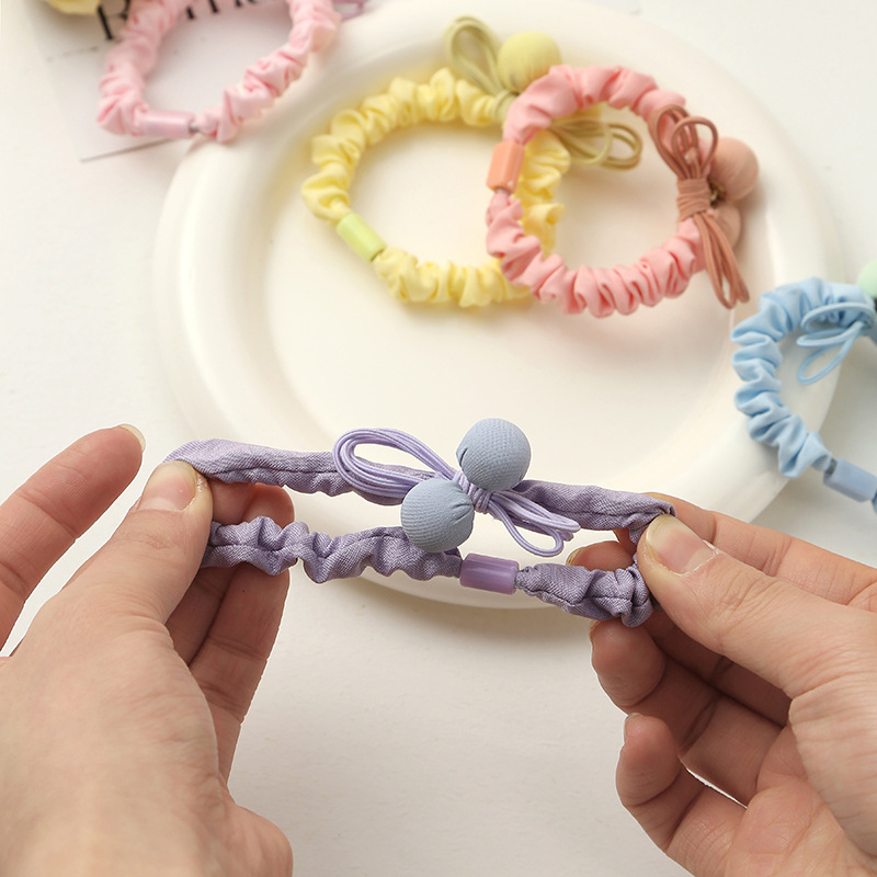 Sweet cream-style small intestine circle, ins style, high-elasticity and durable leather band hair tie, updo hair, ponytail hair tie wholesale pic 8