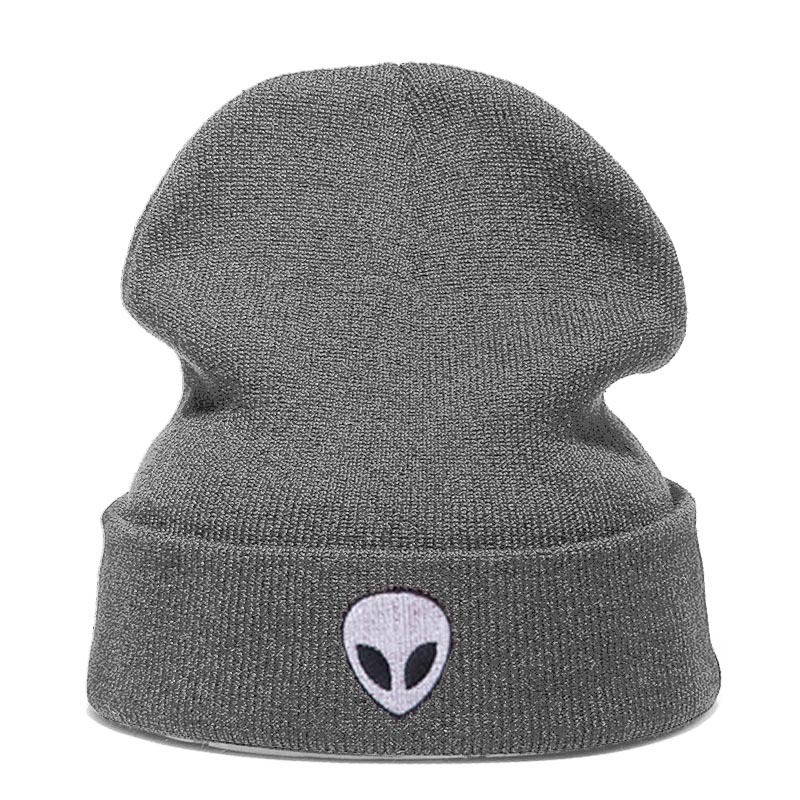Amazon European-style alien embroidery street knitted hat, autumn and winter outdoor ghost head warm woolen hat pic 21