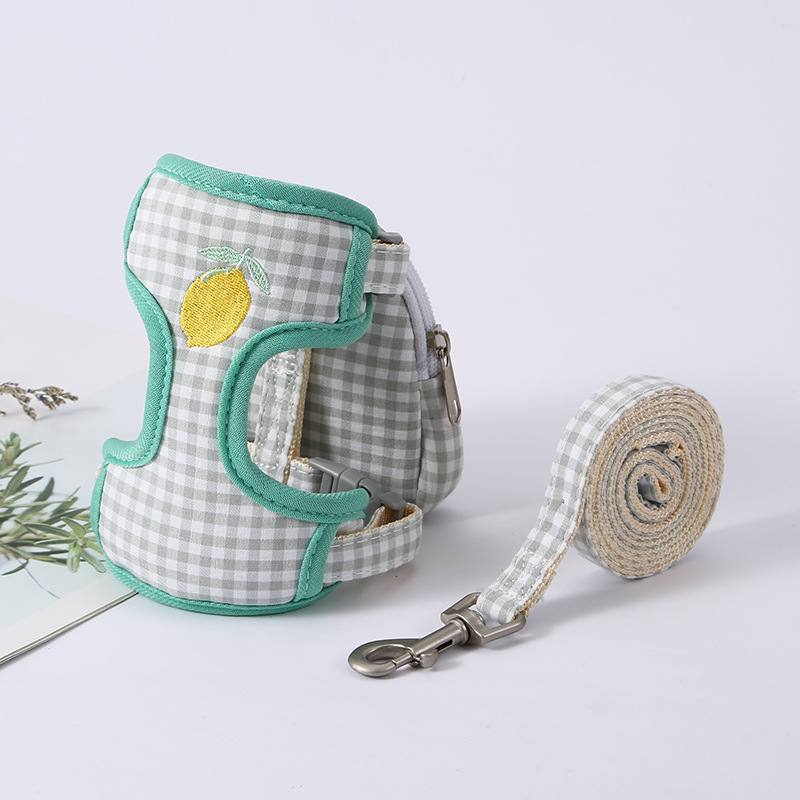 Korean-style fruit chest vest cat pet breathable and cute, customizable outdoor pet walking leash products pic 9