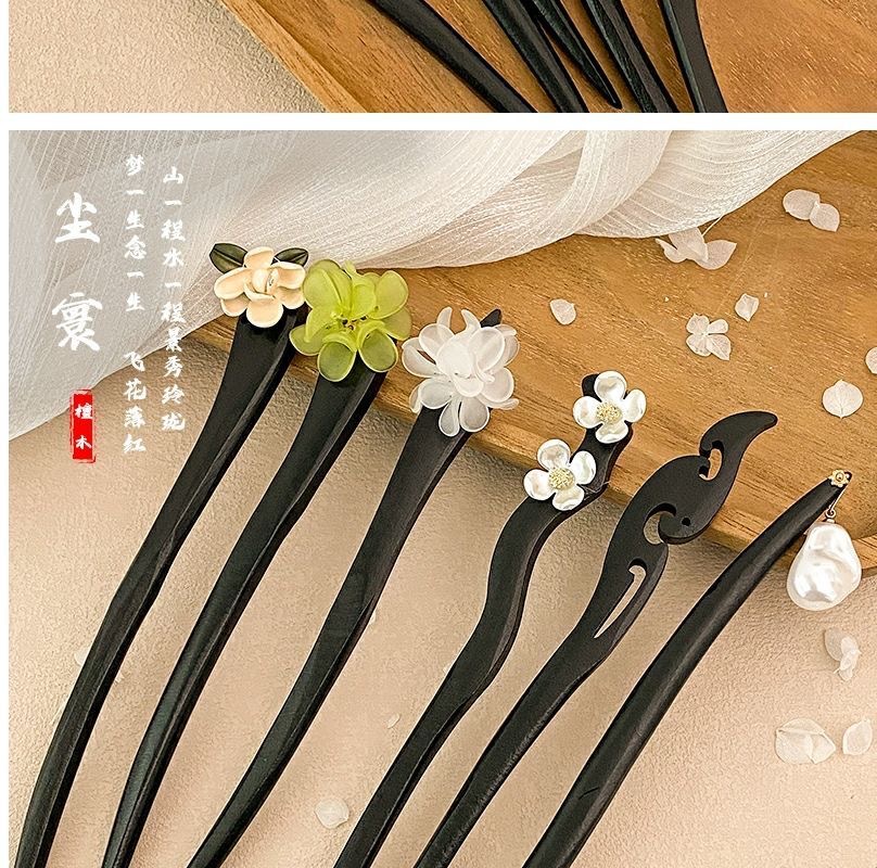 Sandalwood hairpin for women, new Chinese-style wooden hairpin, ancient style and high-end feel, wooden hair bun hairpin, simple and modern style hair hairpin pic 10
