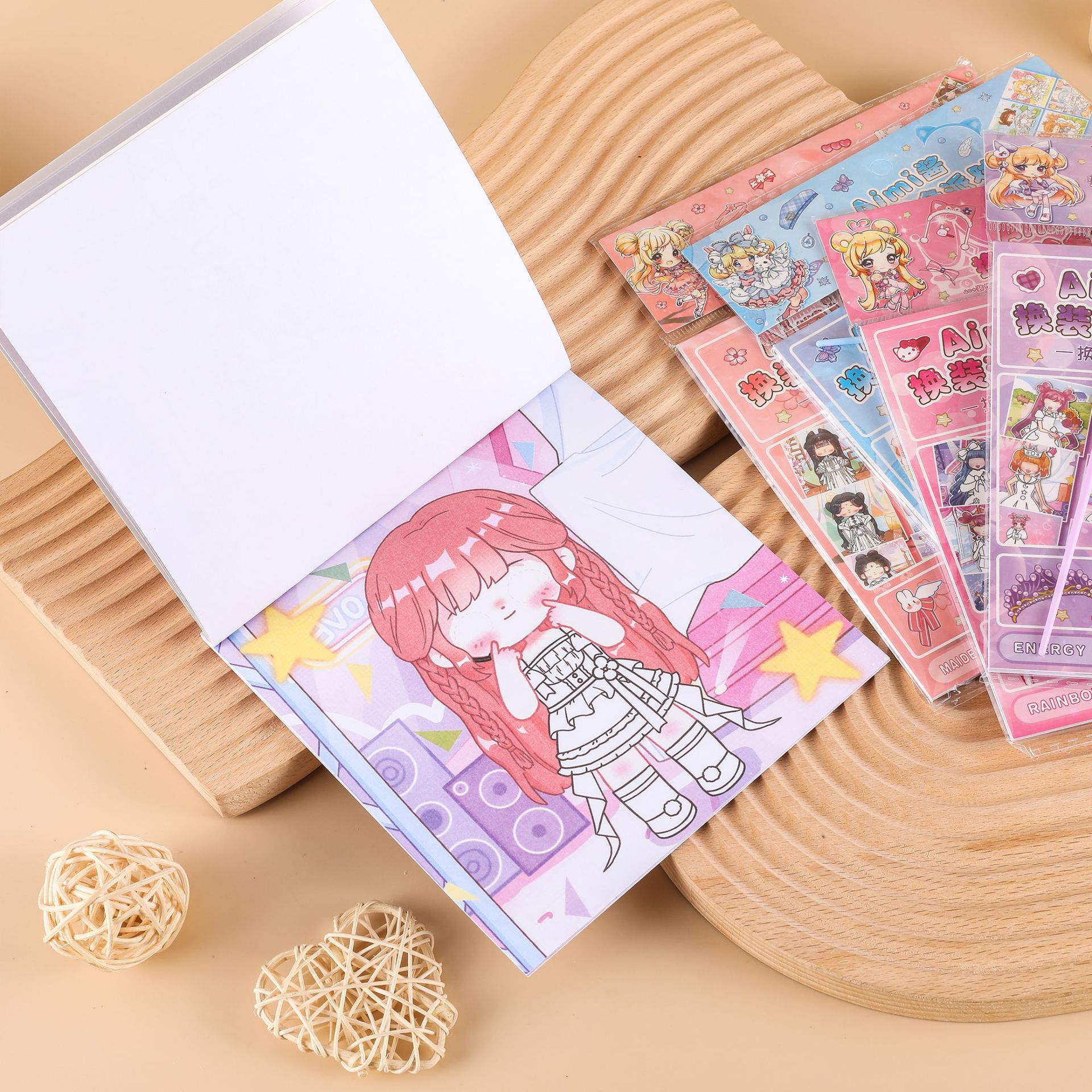 AIMI酱换装派对贴纸本少女心公主换装涂色贴画可爱女孩玩具装饰画详情8
