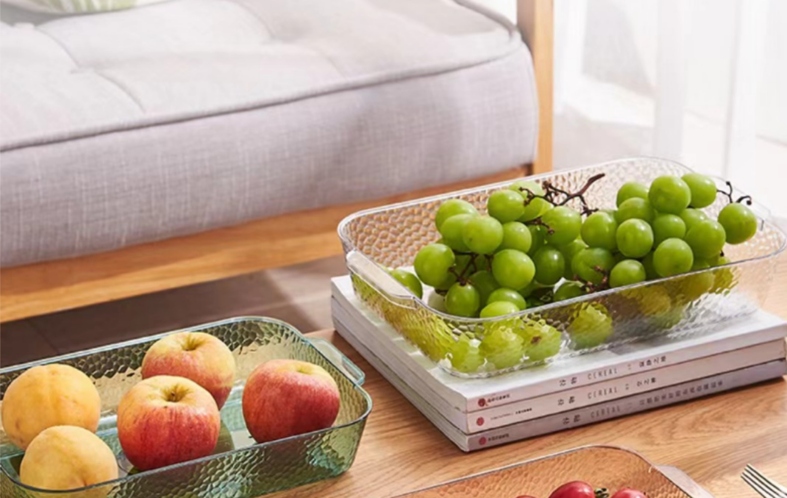 米粒风北欧风格 PET盘子 家用水果透明盘子 颜色 款式齐全详情6