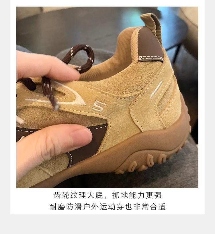 The thick-soled insole height-increasing Forrest Gump shoes of the same style as Grape Mom are the new sporty and casual leather training shoes for women in the autumn and winter of 2024 pic 25