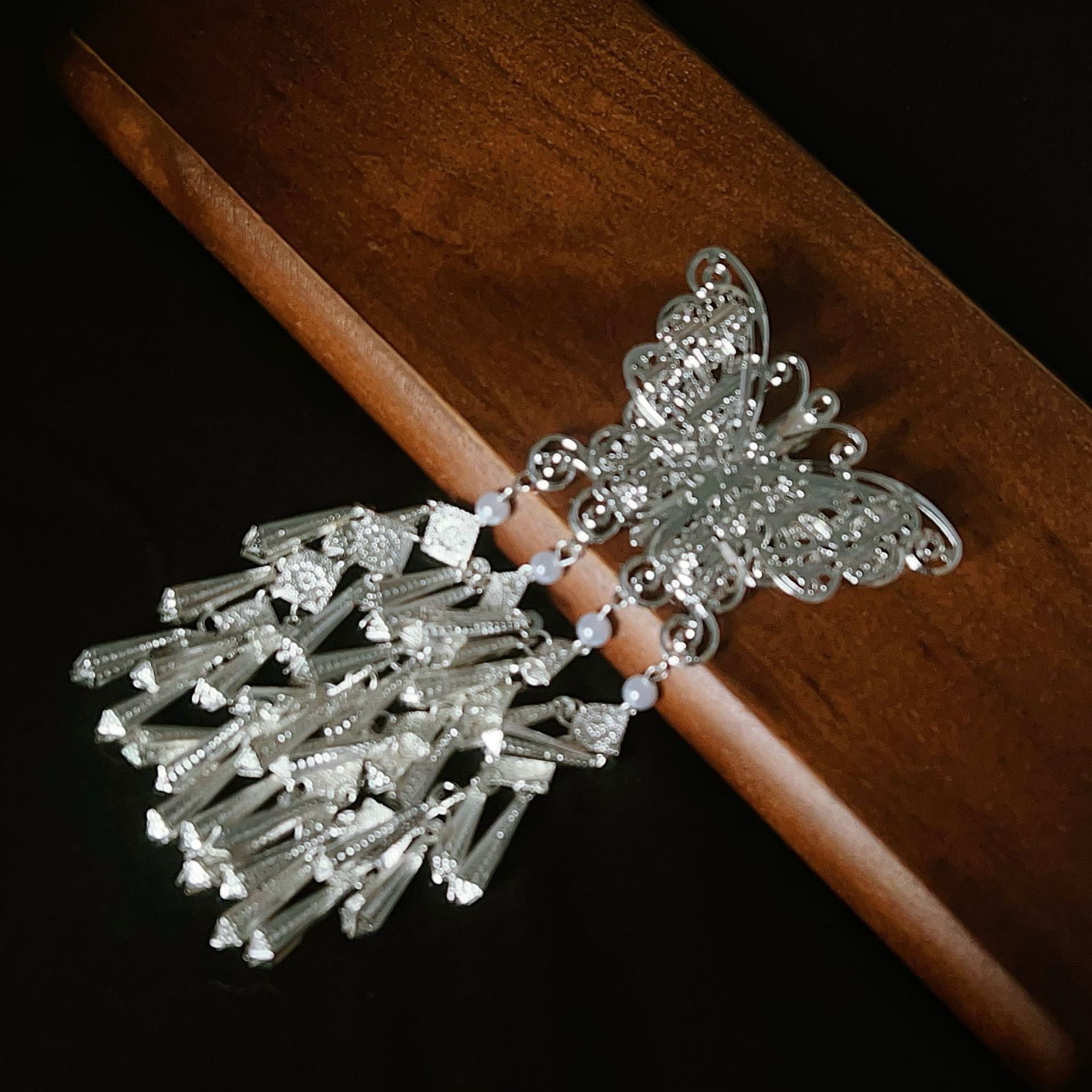 国风国潮民族风蝴蝶流苏发夹早春配饰发饰发卡女高级感古风头饰夹子鸭嘴夹详情6