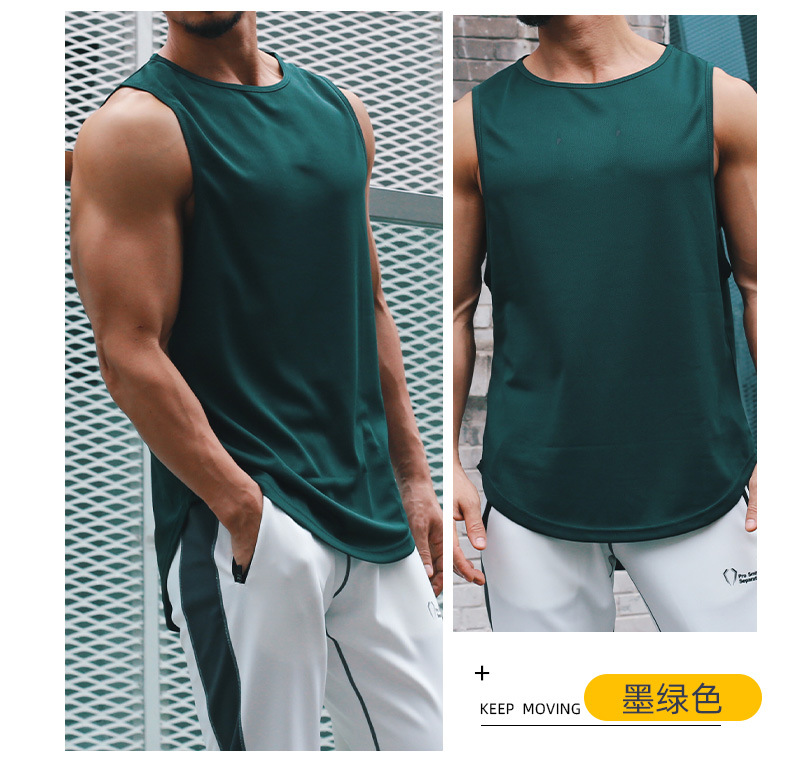 Summer marathon quick-drying sports vest for men, sleeveless shoulder, running training, basketball, loose fitness vest pic 29