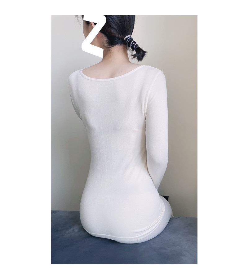 秋衣秋裤女薄款套装保暖内衣女不加绒蕾丝低胸单层性感打底线衣裤详情50