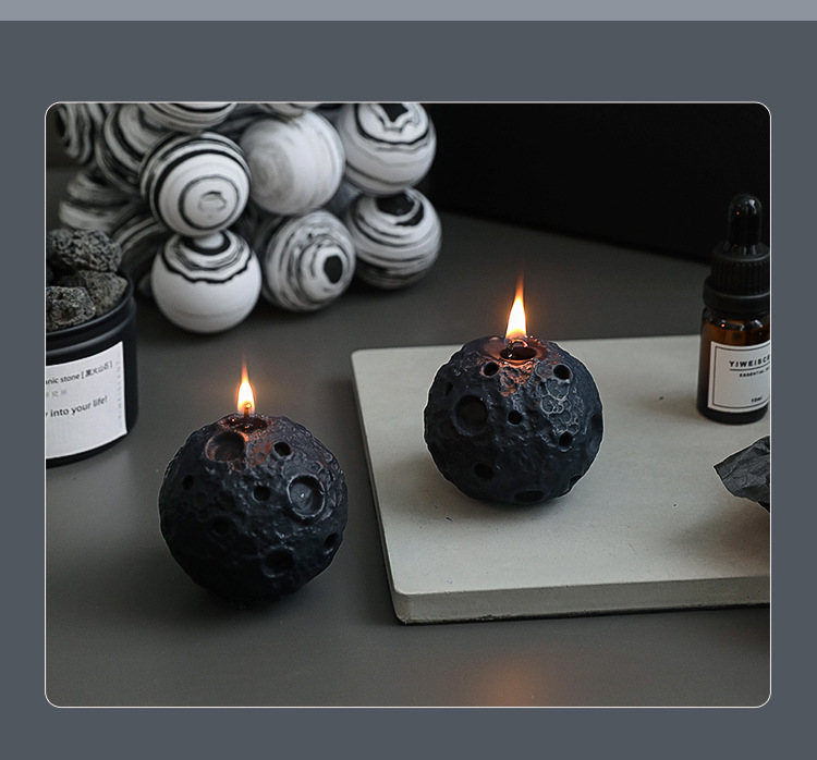 Moon scented candles, creative bedroom ornaments and souvenirs, spherical moon candles pic 12