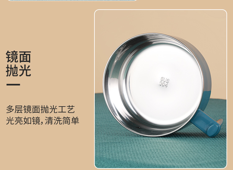日系304不锈钢带把手大容量易清洗饭盒 可滤水学生宿舍带盖泡面碗详情11