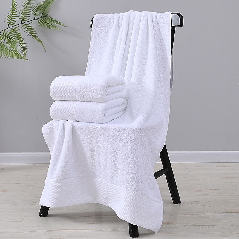 Hotel towels and bath towels with increased water absorption, pure cotton. White towels and bath towels in beauty salons, hotels, hot springs and homestays can be marked with logos pic 7