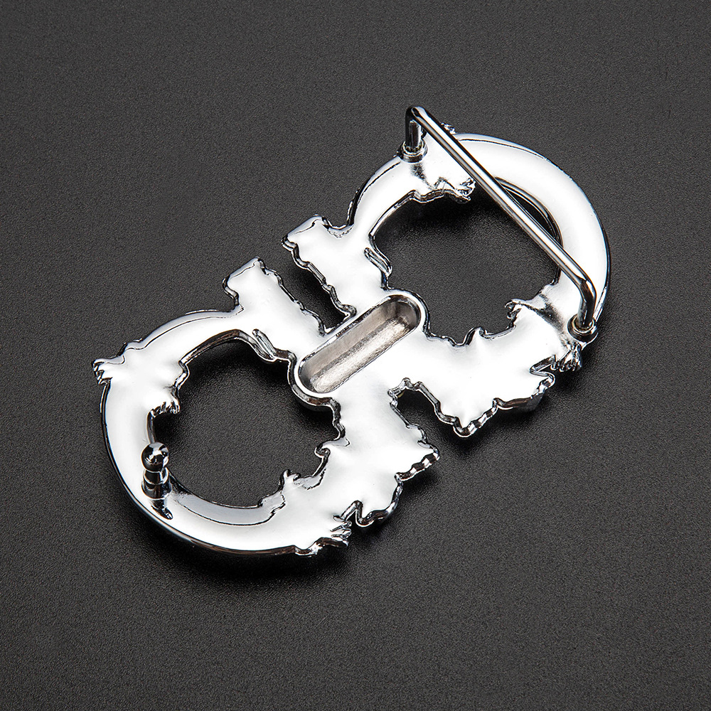 European and American cross-border jewelry figure-eight buckle leather head, figure-eight belt buckle faucet, diamond-point belt buckle, hardware buckle head factory pic 5
