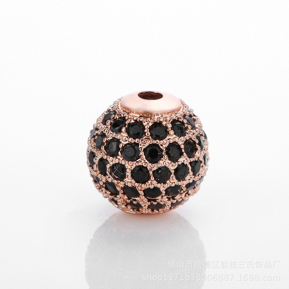 Factory wholesale 10mm beaded zircon copper micro-inlaid accessories, string bead jewelry, DIY bracelet accessories, and partition beads pic 14