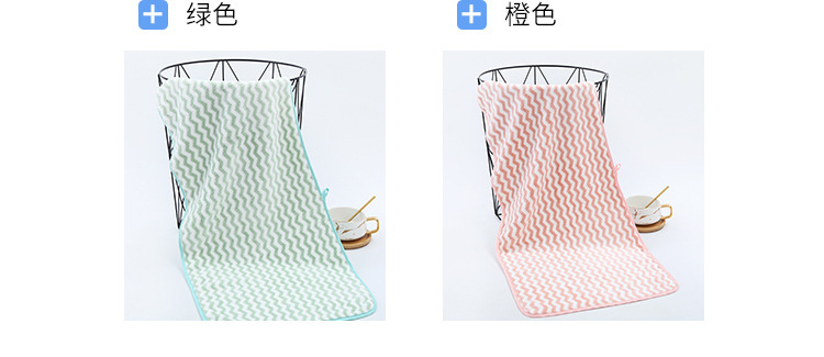 波浪纹珊瑚绒清洁面巾浴巾毛婴幼浴巾详情5