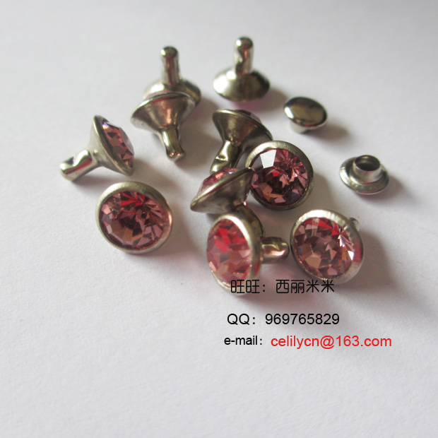 现货管钻撞钉DIY钻钉宠物脖套玻璃A钻皮带铆钉镶钻钮扣彩色详情23